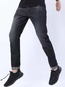 KETCH Men Charcoal Tapered Fit Light Fade Stretchable Jeans