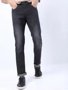 KETCH Men Charcoal Slim Fit Slash Knee Stretchable Jeans