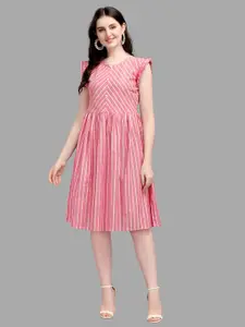 Kinjo Pink Striped Formal Dress
