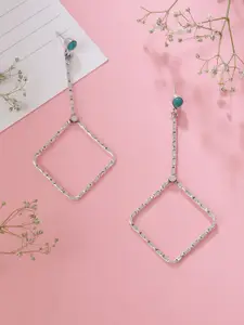 kashwini kashwin iWomen  Silver-Toned Contemporary Drop Earrings