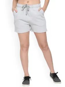 UnaOne Women Plus Size Grey Melange Yoga Shorts