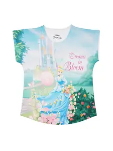 Disney by Wear Your Mind Girls Blue Disney Princess Printed Top