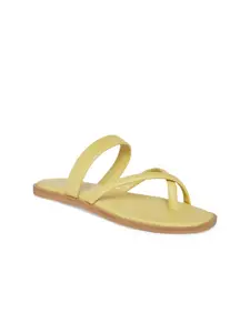 Forever Glam by Pantaloons Women Yellow One Toe Flats