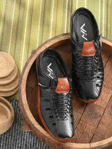 VIV Men Black Shoe-Style Sandals