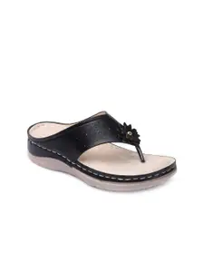 Picktoes Black Comfort Sandals