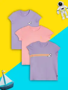 XY Life Girls Pack of 3 Playmate Super Combed Cotton T-shirt