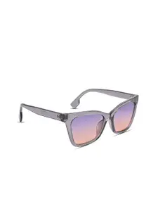 Voyage Women Purple Lens & Gunmetal-Toned Wayfarer Sunglasses with UV Protected Lens