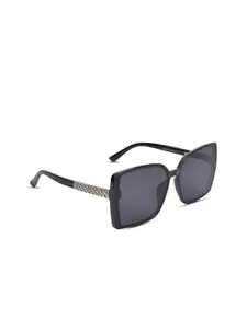 Voyage Women Black Lens & Black Square UV Protected Lens Sunglasses