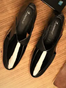Longwalk Men Black Suede Shoe-Style Sandals