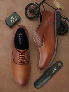 Longwalk Men Brown Textured Formal Oxford Shoes