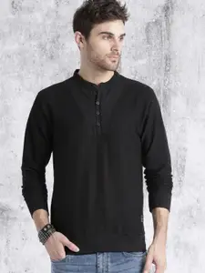 Roadster Men Black Solid Sweatshirt