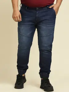 High Star Men Plus Size Blue Slim Fit Light Fade Stretchable Jeans
