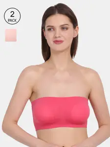 Amour Secret Amour Secret Peach & Coral Non-Padded Tube/Bandeau Bra Pack of 2