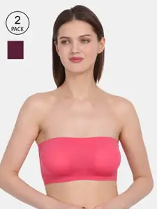 Amour Secret Pink & Coral Bandeau non padded/Tube Bra pack of 2