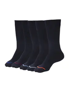 RC. ROYAL CLASS Men Pack of 5 Black Solid Calf Length Socks