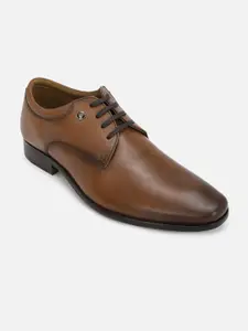 Louis Philippe Men Brown Solid Formal Derby Shoes