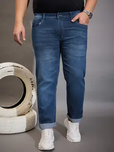 bigbanana Men Plus Size Blue Comfort Light Fade Stretchable Jeans