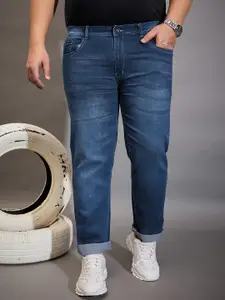 bigbanana Men Plus Size Blue Comfort Light Fade Stretchable Jeans