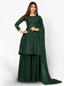 Divine International Trading Co Green Embroidered Unstitched Dress Material