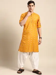 Anouk Men Printed Pure Cotton Kurta with Dhoti Pants
