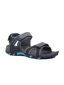 ASIAN Men Grey & Blue Comfort Sandals