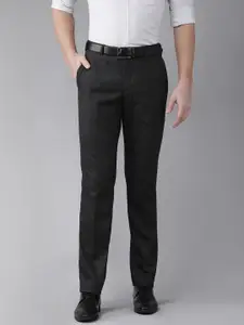 Park Avenue Men Black Solid Smart Fit Formal Trousers