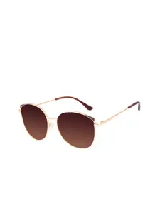 Chilli Beans Women Bronze Lens & Gold-Toned Round Sunglasses with UV Protected Lens OCMT30625721
