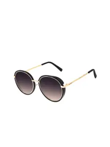 Chilli Beans Women Black Lens & Gold-Toned Round Sunglasses UV Protected Lens OCCL34810521
