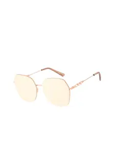 Chilli Beans Women Beige Lens & Rose Gold-Toned Square Sunglasses with UV Protected Lens OCMT31072395