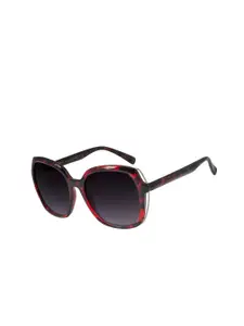 Chilli Beans Women Black Lens & Red Square Sunglasses with UV Protected Lens OCCL33272006