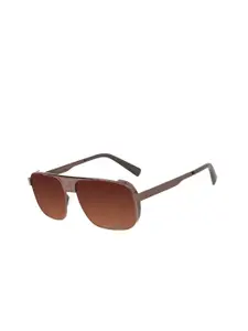 Chilli Beans Men Bronze Lens & Brown Frame Rectangle Sunglasses OCMT31035747