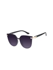 Chilli Beans Women Purple Lens & Black Round Sunglasses with UV Protected Lens
