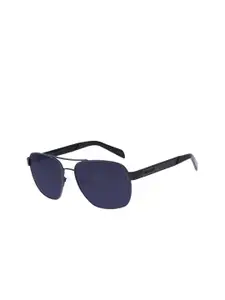 Chilli Beans Men Blue Lens & Black Rectangle Sunglasses with UV Protected Lens
