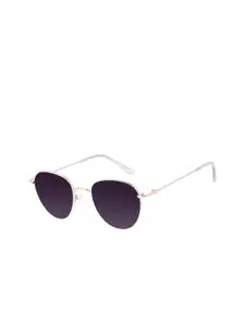 Chilli Beans Women Purple Lens & Rose Gold-Toned Round Sunglasses with UV Protected Lens