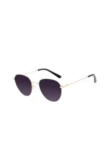 Chilli Beans Women Purple Lens & Gold-Toned Round Sunglasses with UV Protected Lens