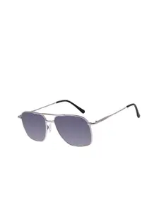 Chilli Beans Men Grey Lens & Silver-Toned Rectangle Sunglasses with UV Protected Lens