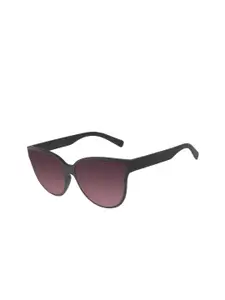 Chilli Beans Women Rose Lens & Black Round Sunglasses with UV Protected Lens