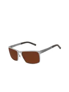 Chilli Beans Men Brown Lens & Black Square Sunglasses with UV Protected Lens OCAL02620222