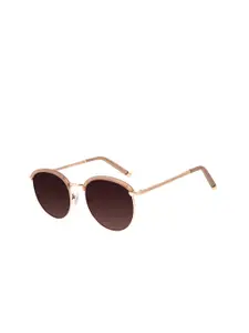 Chilli Beans Women Bronze Lens & Rose Gold-Toned Round Sunglasses OCCL32645795