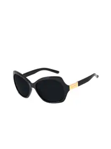 Chilli Beans Women Black Lens & Black Square Sunglasses with UV Protected Lens