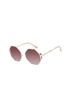Chilli Beans Women Peach Lens & Gold-Toned Round Sunglasses with UV Protected Lens OCMT31732095
