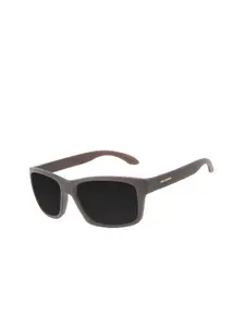 Chilli Beans Men Black Lens & Brown Rectangle Sunglasses with UV Protected Lens