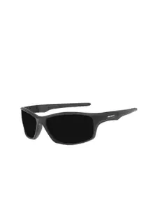 Chilli Beans Men Black Lens & Black Rectangle Sunglasses with UV Protected Lens