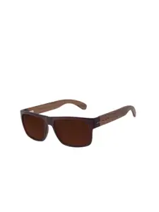 Chilli Beans Men Brown Lens & Black Square Sunglasses with UV Protected Lens OCCL34140201