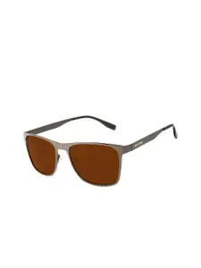 Chilli Beans Men Brown Lens & Black Rectangle Sunglasses with UV Protected Lens