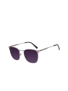 Chilli Beans Men Purple Lens & Black Rectangle Sunglasses with UV Protected Lens