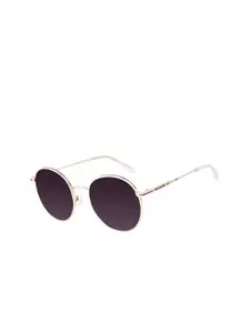 Chilli Beans Women Black Lens & Rose Gold-Toned Round Sunglasses with UV Protected Lens