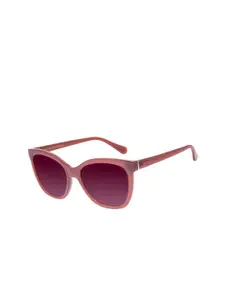 Chilli Beans Women Purple Lens & Red Round Sunglasses with UV Protected Lens