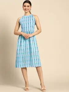 Anouk Geometric Printed Pure Cotton A-Line Dress