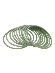 Efulgenz Set Of 24 Lime Green Embellished Bangles